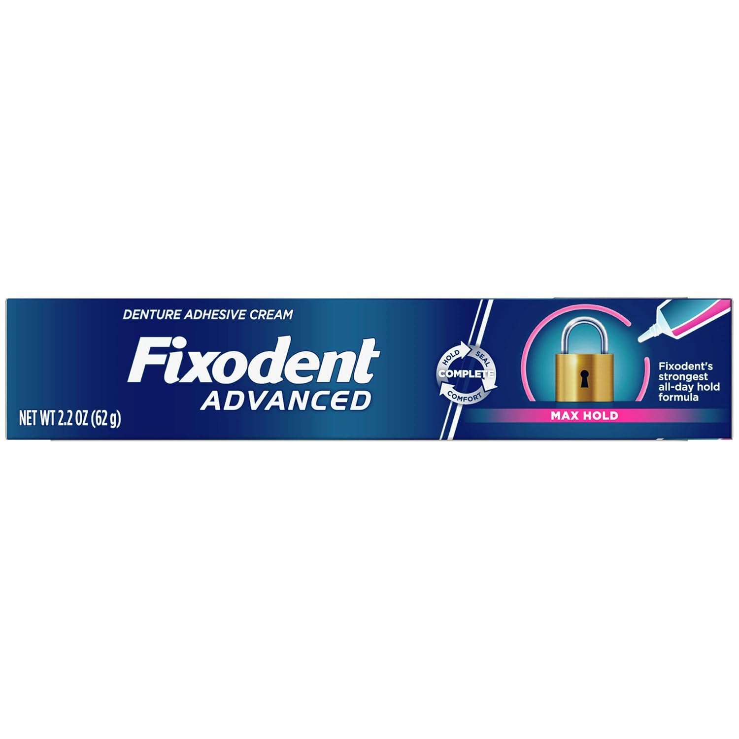 Fixodent Advanced Complete Max Hold Denture Adhesive Cream, Pack of 1-62 g