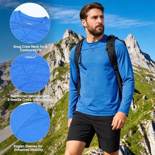 Image of Mens Swim Shirts UPF 50+ Sun Shirts Rash Guard Quick-Dry Fishing T-Shirts