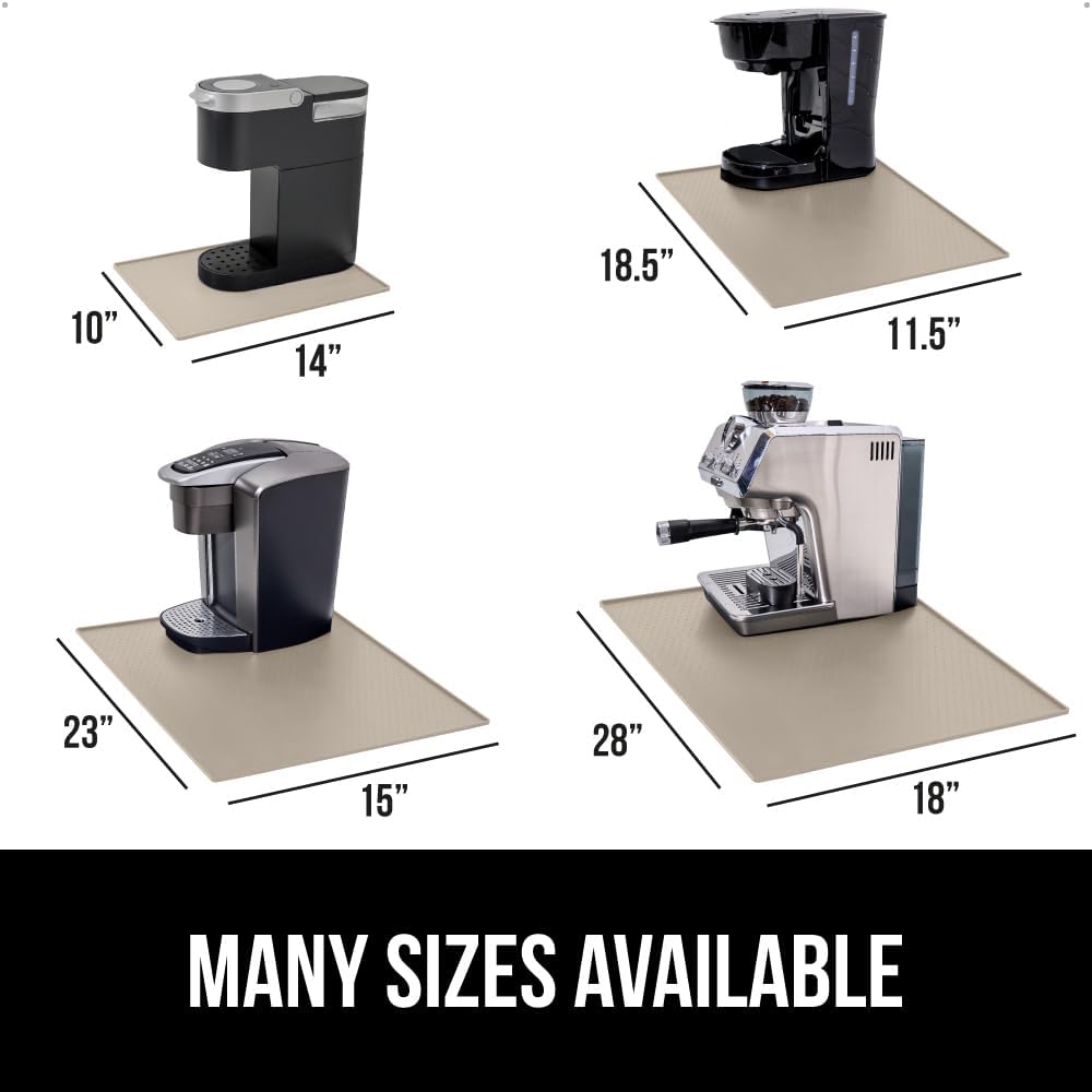 GORILLA GRIP Silicone Coffee Mat, 18x28, Espresso Machine Bar Accessories, Keep Kitchen Counters Clean, Stays in Place, Waterproof and Heat Resistant Dish Drying Mats, Home Decor Essentials, Almond