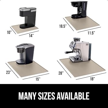 GORILLA GRIP Silicone Coffee Mat, Espresso Bar Essentials, 10x14, Almond