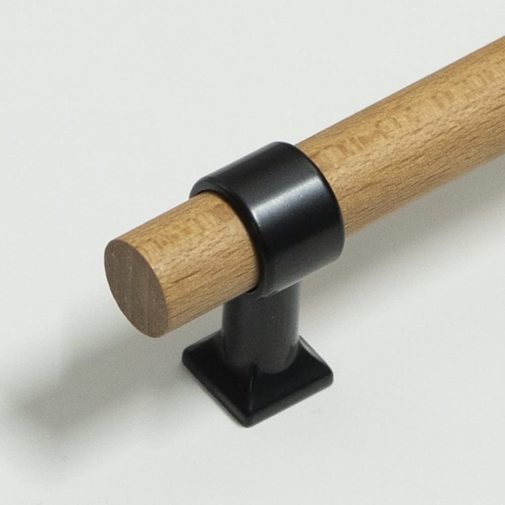 Poignée en bois véritable nordique et alliage de zinc noir mat pour rehausser vos meubles