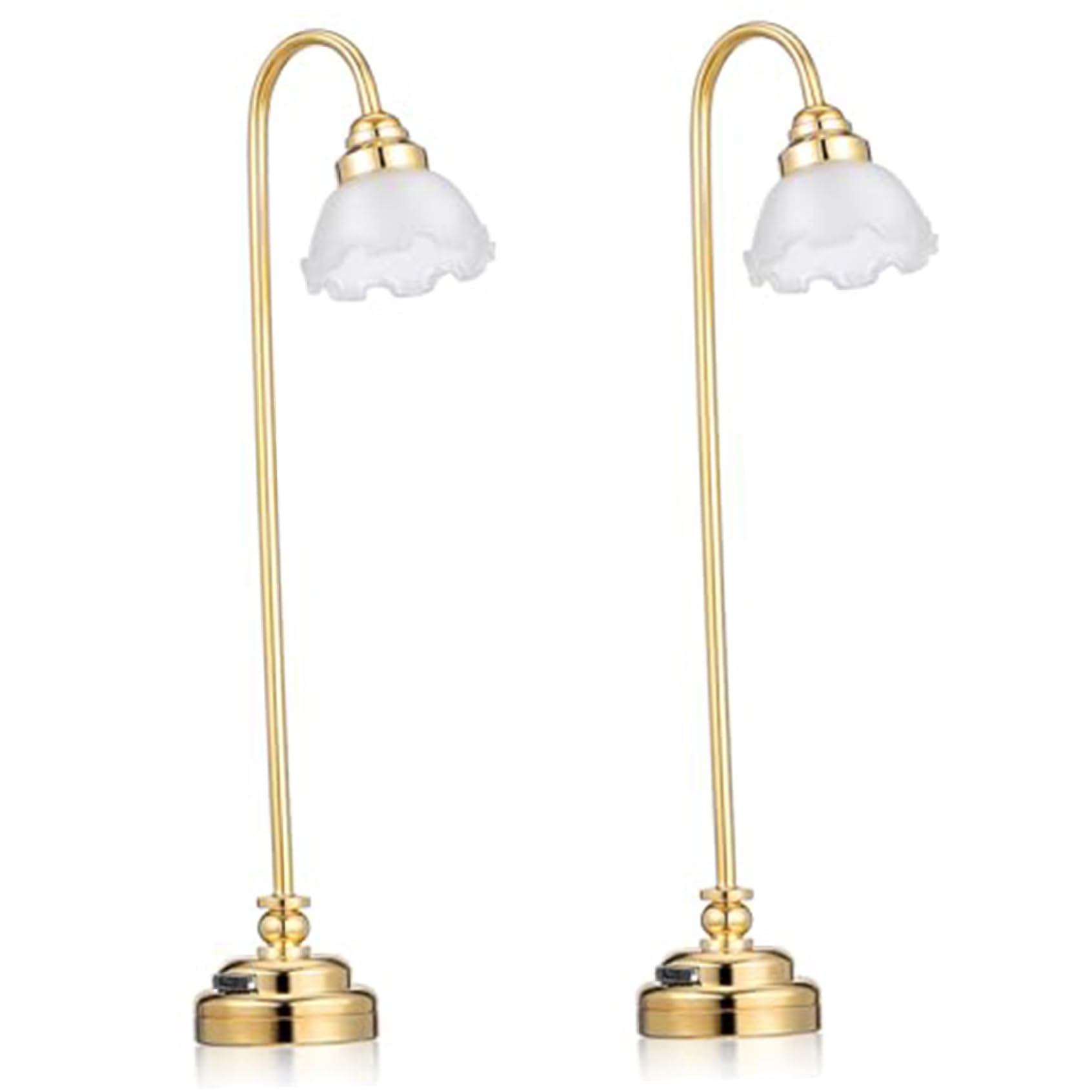 Lampada in miniatura|2 luci per casa delle bambole Realistica lampada in miniatura 1/12, mini luci a LED con interruttore Illuminazione per casa delle bambole a batteria per accessori decorativi fai-