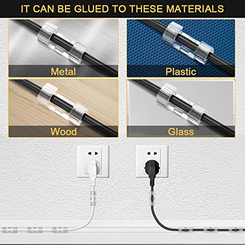 40 pezzi - Autoadesivo Clip Cavo Fermacavi