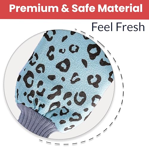 Image of TEMPERIA (1 pcs) Exfoliating Gloves for Dead Skin - Body Scrubber for Bathing, Bath & Shower for Women & Men - Premium, Ergonomic Design Exfoliator Scrub (Random Colors) (MN03)