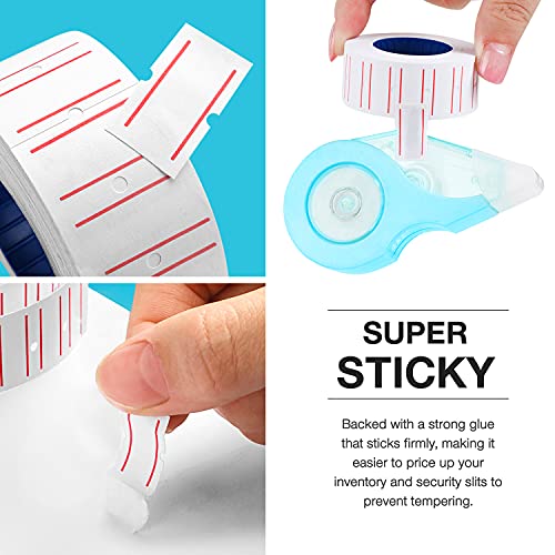 30 Rolls 15000pcs White Price Gun Labels for Mx-5500 Labeller White Pricemarker Stickers Plus 3 Piece Refill Ink Rolls