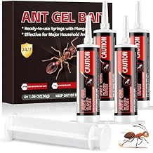 4 Tubes Ant Gel Bait, Indoor and Outdoor Use, Keeps Most Major Ant Species Away, Pets & Kids Safe