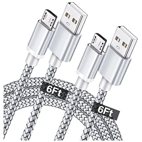 Micro USB Charger Cable 2Pack 6ft Android Fast Charger Cord for Samsung Galaxy S7 S6 Plus Edge Active J7 Crown/Star/Prime/Sky Pro/Refine/Pro/NeoJ3 J7V J3V J5 J6 J2 Note 5,Tab 3 4 A E S S2 LG G3 G4 Cover