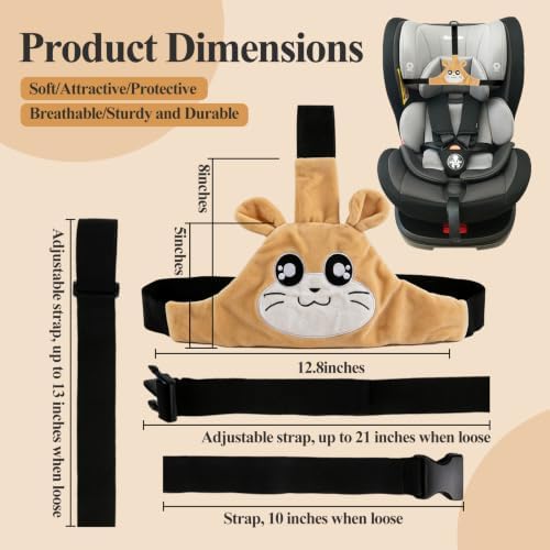Baby Car Seat Head Support,Adjustable Head Strap for Vehicle Travel