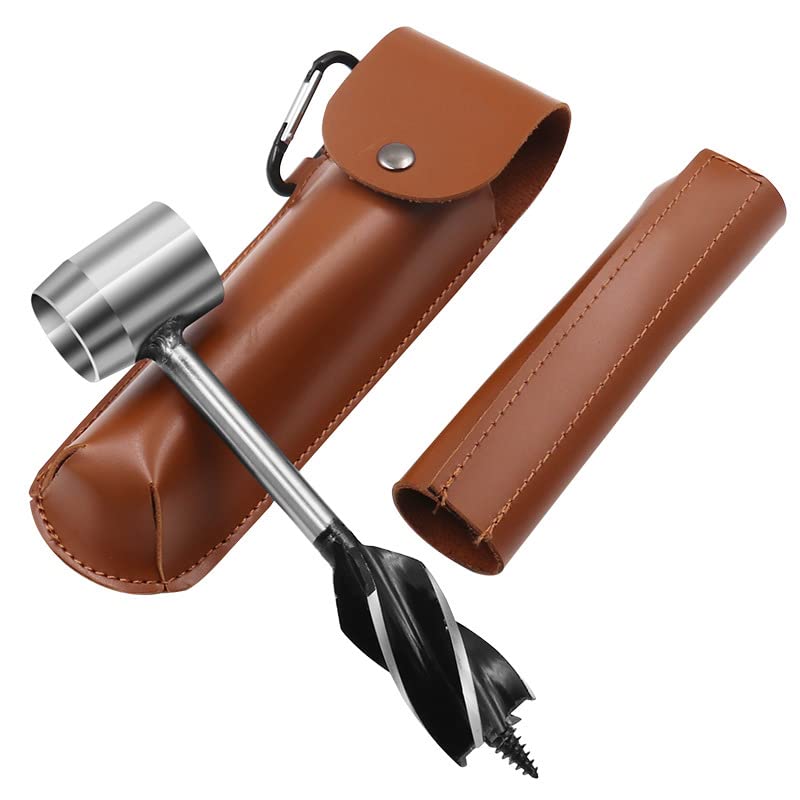 MyncbD Broca Taladro Manual Bushcraft, Taladro Manual de Acero al Carbono, Broca de Supervivencia Manual portátil, Herramienta de perforación de Madera de Supervivencia autorroscante (Color : B)