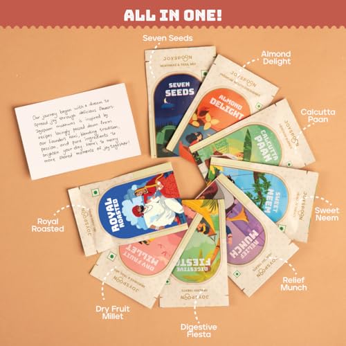 Image of JoySpoon Mukhwas Sachet Box Pack of 3(24 Sachet) Dry Fruit & Seed Mix After-Meal Mouth Freshener