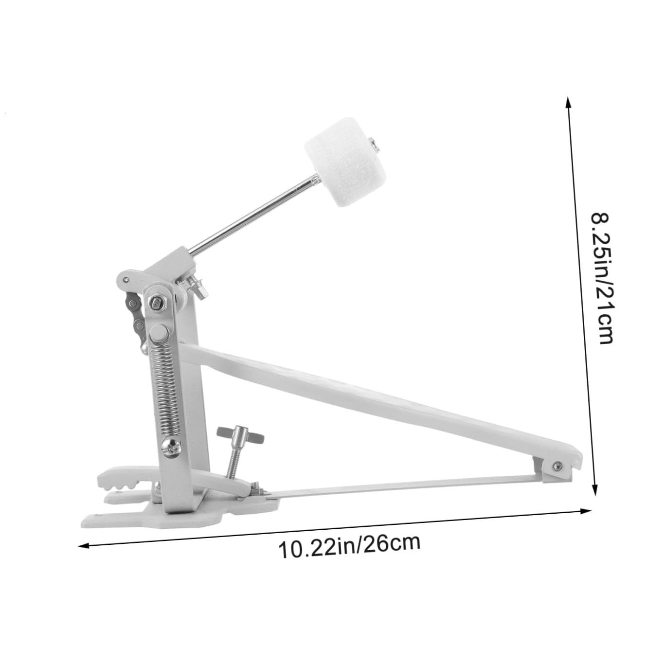 Pedale Singolo per Cassa Batteria, Ricambio Professionale | Metallo Argento, per Esercizio su Tamburo, Accessorio per Batteristi, Parte per Set di Percussioni
