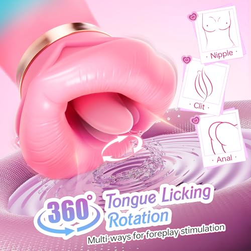 Image of Vibrator Adult Sex Toys for Women - Sovokn 5IN1 Mouth Sucking Vibrator Rose Sex Toy, 10 Tongue Licking, 3 Auto & 1 Manual Sucking Adult Toys New APP, Anal Clit Nipple Vibrators Female Couples Sex Toys