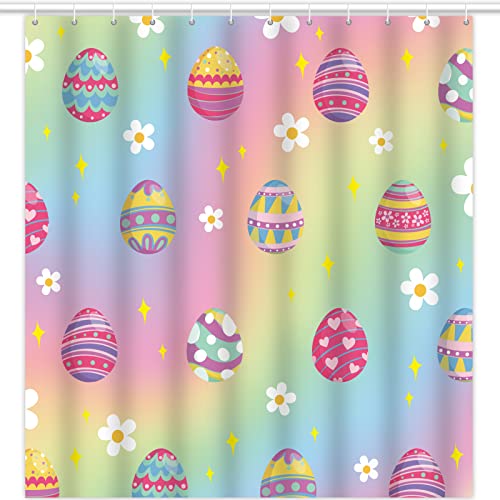 gisgfim Easter Shower Curtain Set Easter Eggs Pastel Spring Colorful Shower Curtain for Easter Fabric Bathtubs Bathroom Curtain with 12 Hook,72x72 Inches gisgfim Easter Shower Curtain Set Easter Eggs Pastel Spring Colorful Shower Curtain for Easter Fabric Bathtubs Bathroom Curtain with 12 Hook,72x72 Inches