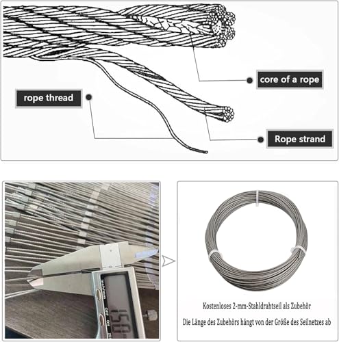 Protection de rambarde pour balcon sécurisé grâce au filet inox flexible - 6