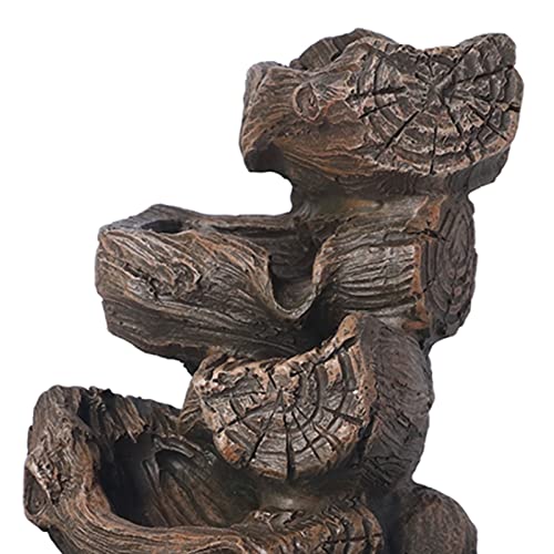 Fonte de mesa Fonte de meditação cascata de 4 níveis, fonte de resina interna com luz LED colorida p