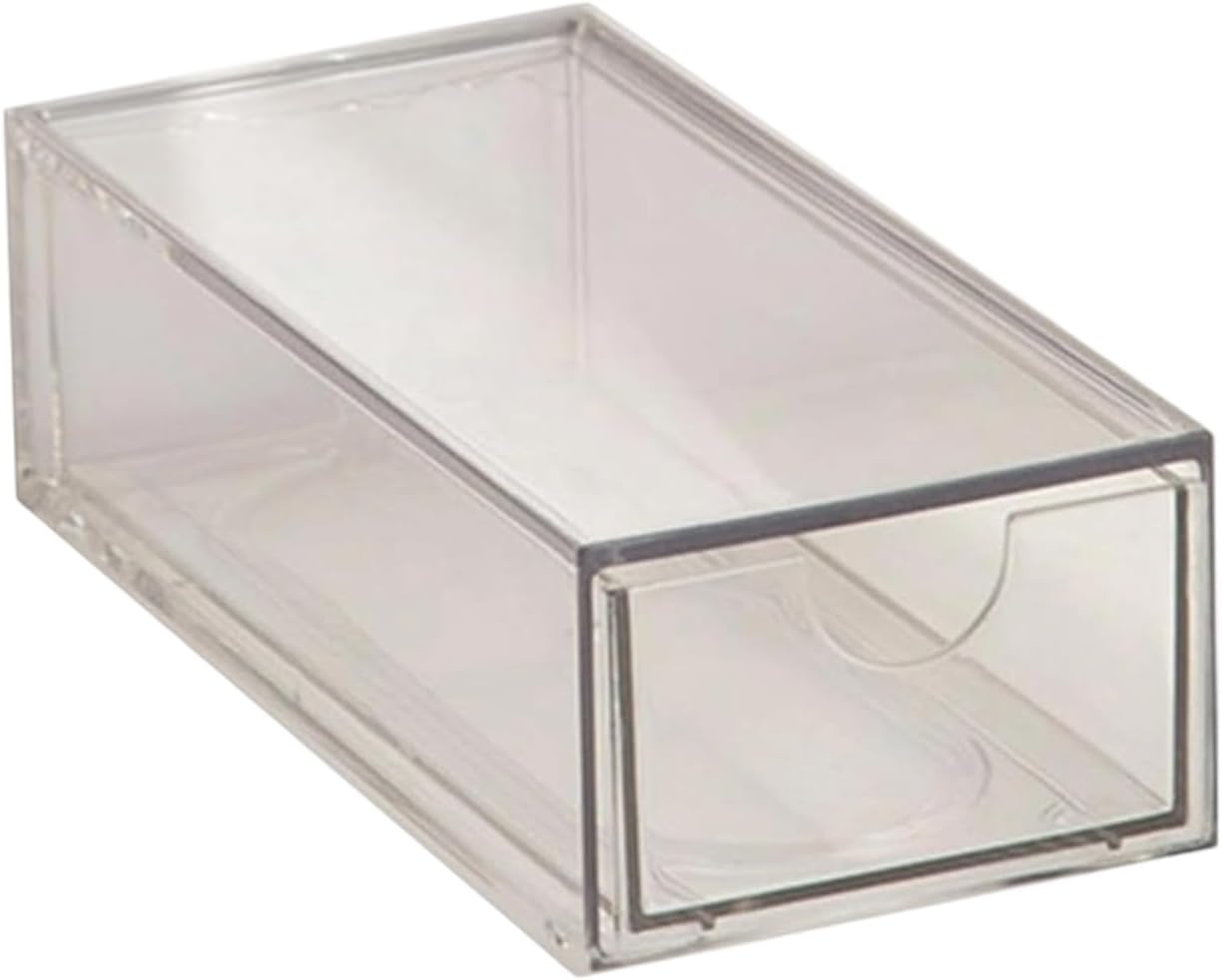 Clear Storage Drawers for Countertops – Stackable Home & Bathroom Organizers (1-Unit) Clear Pantries Organizers and Storage