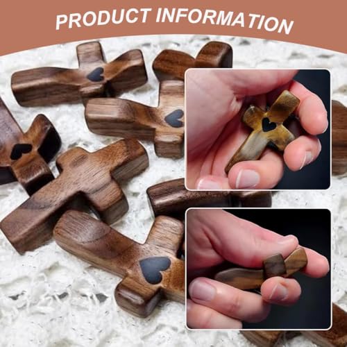 Miniatura 3 de Xpex 1 Piezas Crucifijo De Nogal, Figura De Jesús De Madera Vintage Cruz Colgante Adorno Cristiano, Regalo Adorno De Oración, Colgante, Nacimiento, Comunión, Bautizo Negro