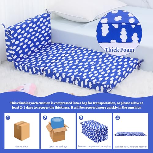 Image of HOMBYS Foam Cushion for Climbing Arch, Thick & Fluffy Rocker Pillow for Toddlers Arch Climbing, Floor Lounger Seats Pillow, Floor Cushion Toddler Nap Mat, Bed Floor Pillow for Kids, Navy Blue