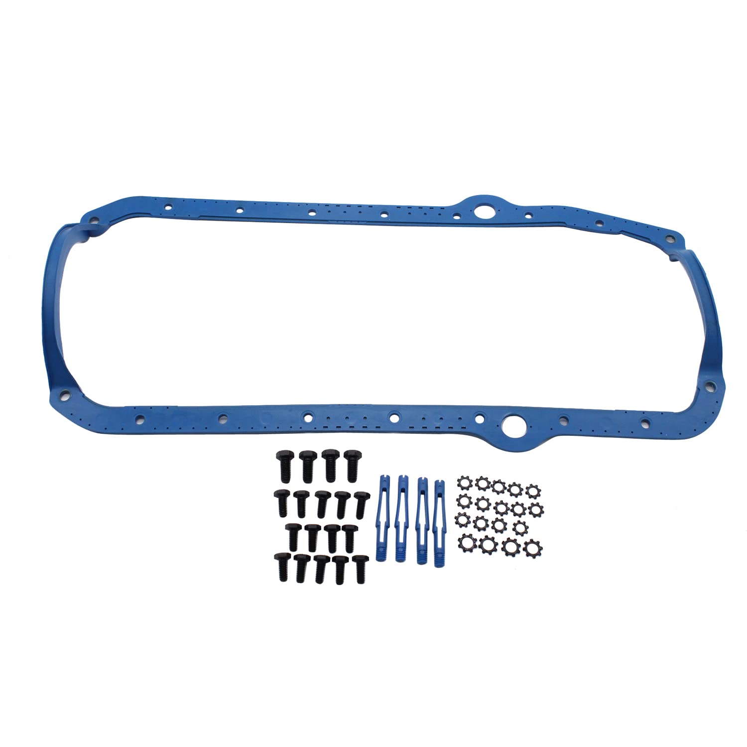 View 1 of 1 Set SHLPDFM Oil Pan Gasket Rms Rubber w/Steel Core Oil Pan Gasket Fits for Chevy SBC 350 1955-85