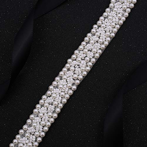 Wedding Belt for Bride Dress,Bridal Belt with Pearls and Beads Handmade Rhinestone Wedding Sash for Bride3