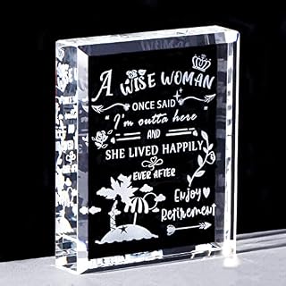 Retirement Gifts for Women K9 Crystal Plaque Female Coworkers Colleagues Leaving Gifts for Friend Glass A Wise Keepsake Ornaments