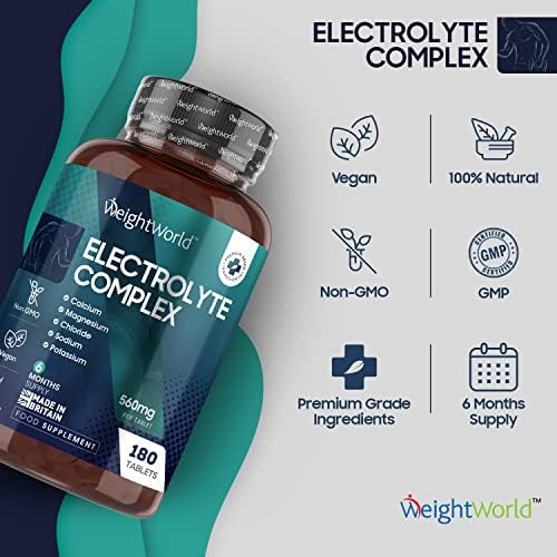Electrolytes Tablets - 180 Vegan Rehydration Tablets (6 Months Supply) - Sugar & Carb-Free Hydration Tablet with Electrolytes Like Magnesium, Potassium & Sodium - Electrolytes for Fasting & Keto