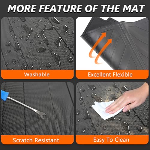 powoq Truck Bed Mat Compatible with 2022-2025 Ford Maverick Tailgate Mat Truck Bed Liner Tailgate Protector All Weather Replacement for 2022-2024 2025 Ford Maverick Accessories(Bed Mat+Tailgate Mat)