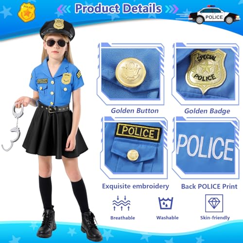 Disfraz de Policía para Niñas Halloween 9 Pzas miniatura 3