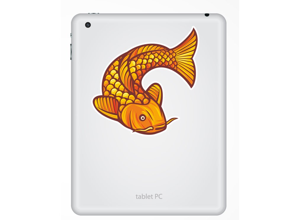 2 x 25cm/250mm Carpe Koi Adesivi vinilici pesci Giappone #7181