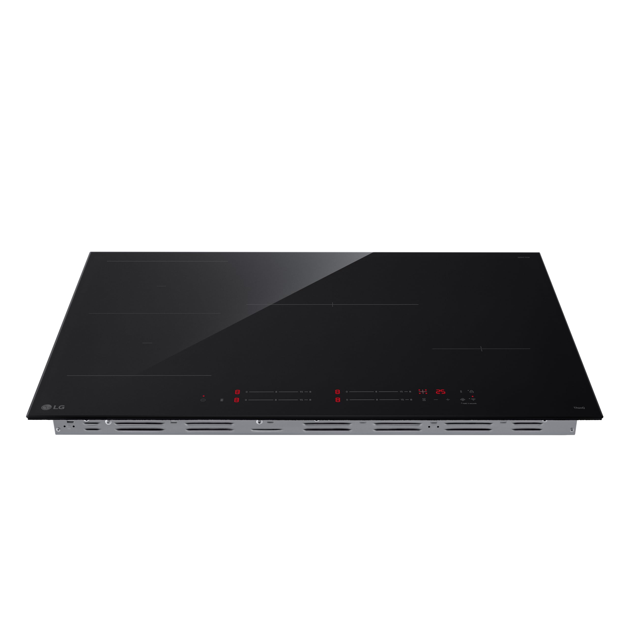 LG CI5Z3025BN Piano Cottura Induzione 75 cm, Potenza da 2.5 a 7.4kW, 4 Zone Totali, 1 Zona Flex, 15 Livelli di Potenza + Boost, Controlli Touch Slide Indipendenti, Wi-Fi, Vetro Ceramico, Nero