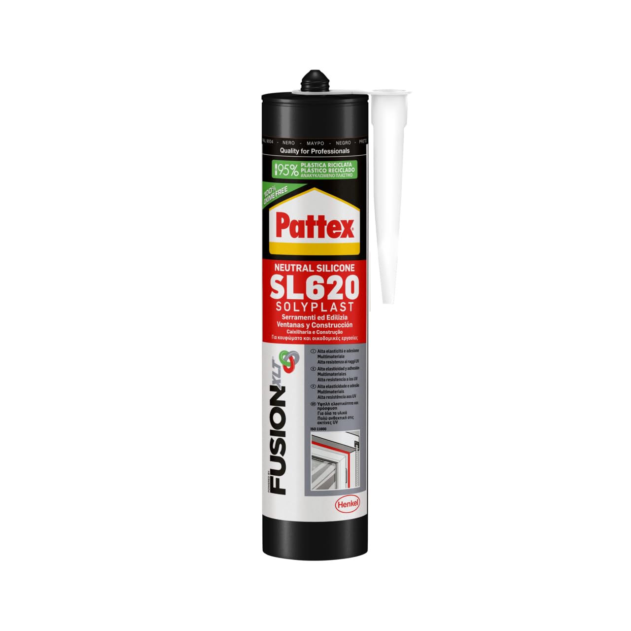Pattex Sigillante Silicone SL620 Serramenti ed Edilizia, Sigillante Neutro a Basso Modulo, Resiste alle Muffe, agli Agenti Atmosferici, ad Acidi e Basi Diluiti, ai Raggi UV, Cartuccia da 300ml