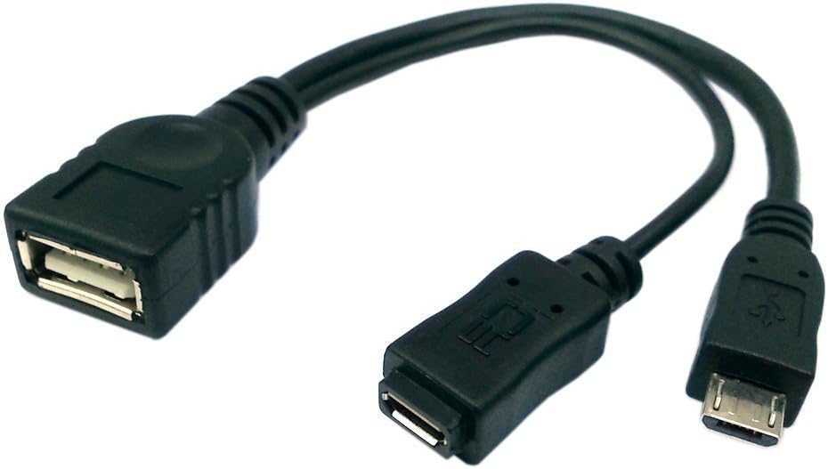 Videocon V1305 POWERED (OTG) Micro-USB to USB 2.0 Adapter High Speed Data-Transfer Cable for connecting any compatible USB Accessory/Device/Drive/Flash/ and truly On-The-Go with Power Port!