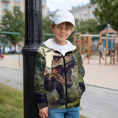 Boys Zip Up Hoodie Size 6-16Y Soft Fleece Sweatshirt Long Sleeve Hooded Jacket with Pocket Kids Outfits4