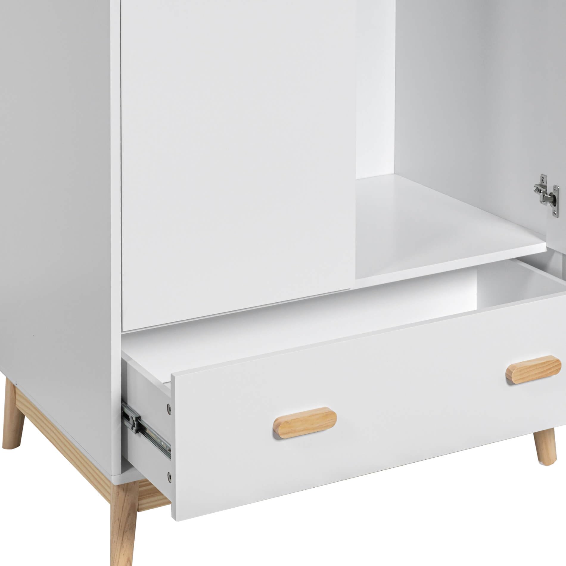 Rebecca Mobili Guardaroba per Bambini Armadio Cameretta Bianco Marrone MDF Pino 175x80x55 cm