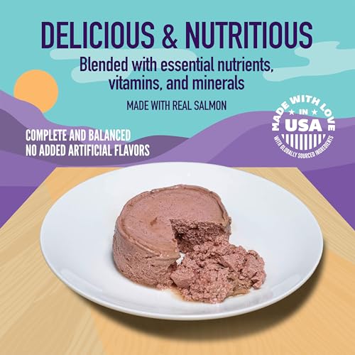 Image of A Strong Heart Canned Wet Cat Food, Salmon Dinner Pate - 5.5 oz Cans (Pack of 24), Made in The USA with Real Salmon