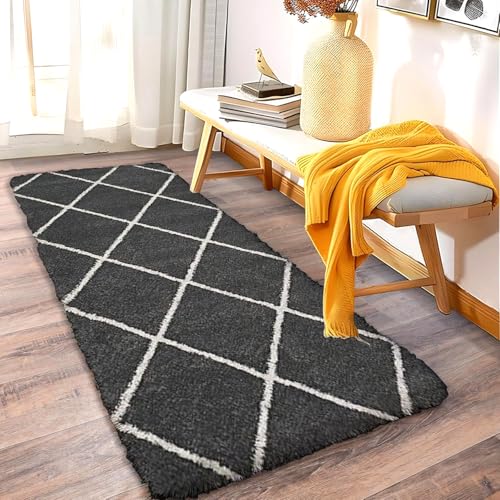 Image of 2x8 feet Soft Runner Rug for Living Room and Bedroom, Modern Indoor Floor Carpet with Non-Slip Backing, Comfortable Decorative Home Decor Rug, Easy Clean & Durable- (Grey B, Rectangular)