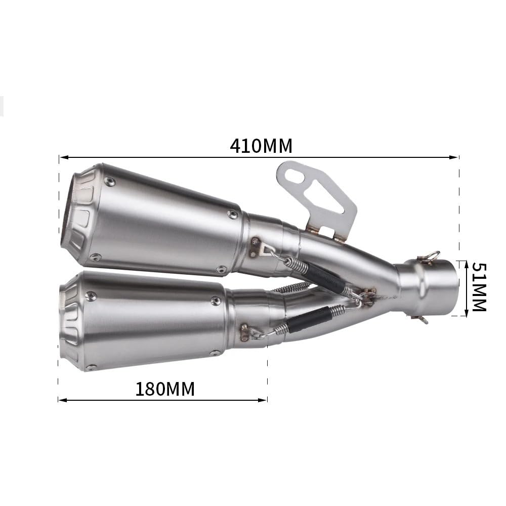 rura wydechowa motocyklowy wydech Układ Wydechowy Wysoki, Rura Z Podwójnym Otworem, Uniwersalny Tłumik Z Włókna Węglowego Do Motocykla, 51 MM