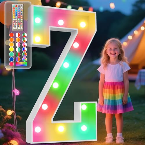 Image of Ledido 4FT Colorful Marquee Light Up Letter Z for Party