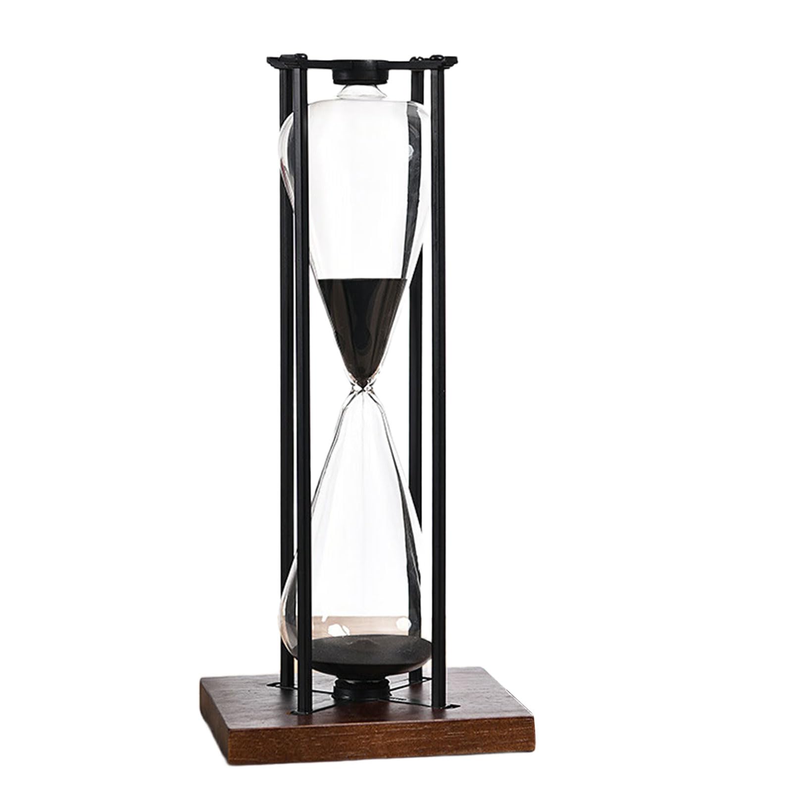 Moderner Sanduhr Timer aus schwarzem oder weißem Sand, robuste Glas Sanduhr 30/60 Minuten für Yoga und Kochen, Zeitmanagement, künstlerisches Schreibtischzubehör