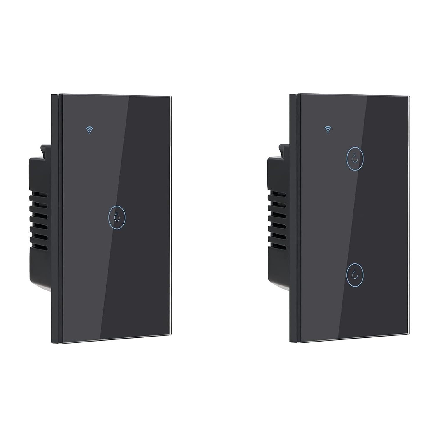 1 Gang and 2 Gang Smart Light Switch Black Bundle