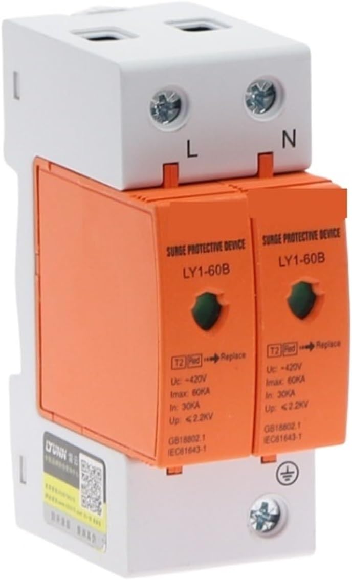 AC SPD 2P 30KA~60KA 420V House Surge Protector Protection Protective Low-Voltage Arrester Device