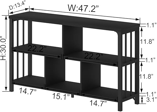 Miniatura 2 de IBF Estantería horizontal con forma de cubo, estantería abierta moderna industrial, organizador de almacenamiento de 5 cubos para el hogar, estante