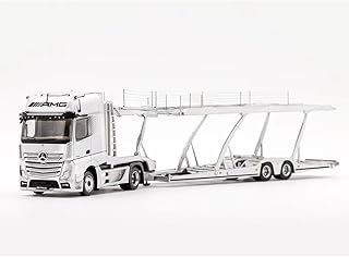 GCD Actros AMG Auto Transporter Silver Metallic 1/64 Diecast Model KS-069-401