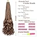RuiYok 9 Packs 24 Inch French Curl Crochet Braids Blonde Mix Brown Pre Looped Bohemian Crochet Box Braids with Curly Ends Synthetic Bouncy French Curl Braiding Hair for Women