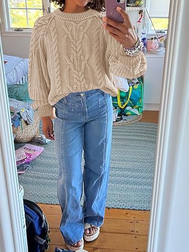 Image of Cicy Bell Womens Oversized Cable Knit Sweaters Fall Chunky Pullover