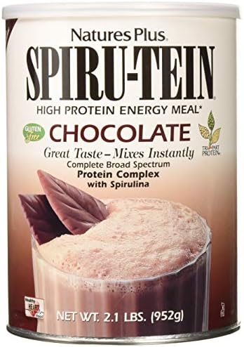 NaturesPlus SPIRU-TEIN Shake - Chocolate - 2.1 lbs, Spirulina Protein Powder - Plant Based Meal Replacement, Vitamins & Minerals for Energy - Vegetarian, Gluten-Free - 34 Servings