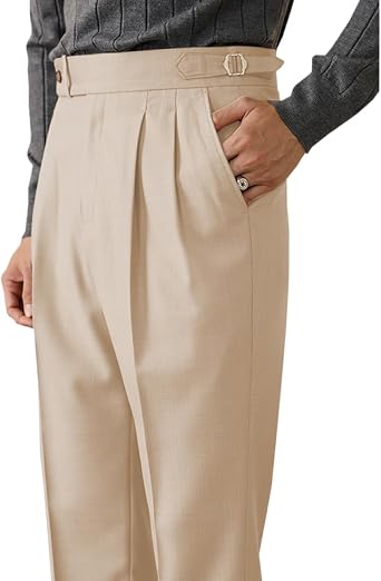 Mens Casual Pants Fit Trousers Groomsmen Slacks Lounge Gurkha Pants