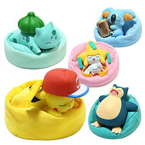 Wdd Starry dream Series Mini Collection Dolls,Model Sleep Eevee Ornaments Kid Birthday Gift,Snorlax,Bulbasaur (Bulbasaur… - Afbeelding 4