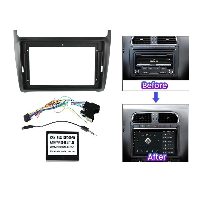Mascherina Autoradio Per Volkswagen Passat B6 B7 CC 2010-2018 - Telaio Adattatore 9" O 10.1" Per Radio Aftermarket 2 DIN