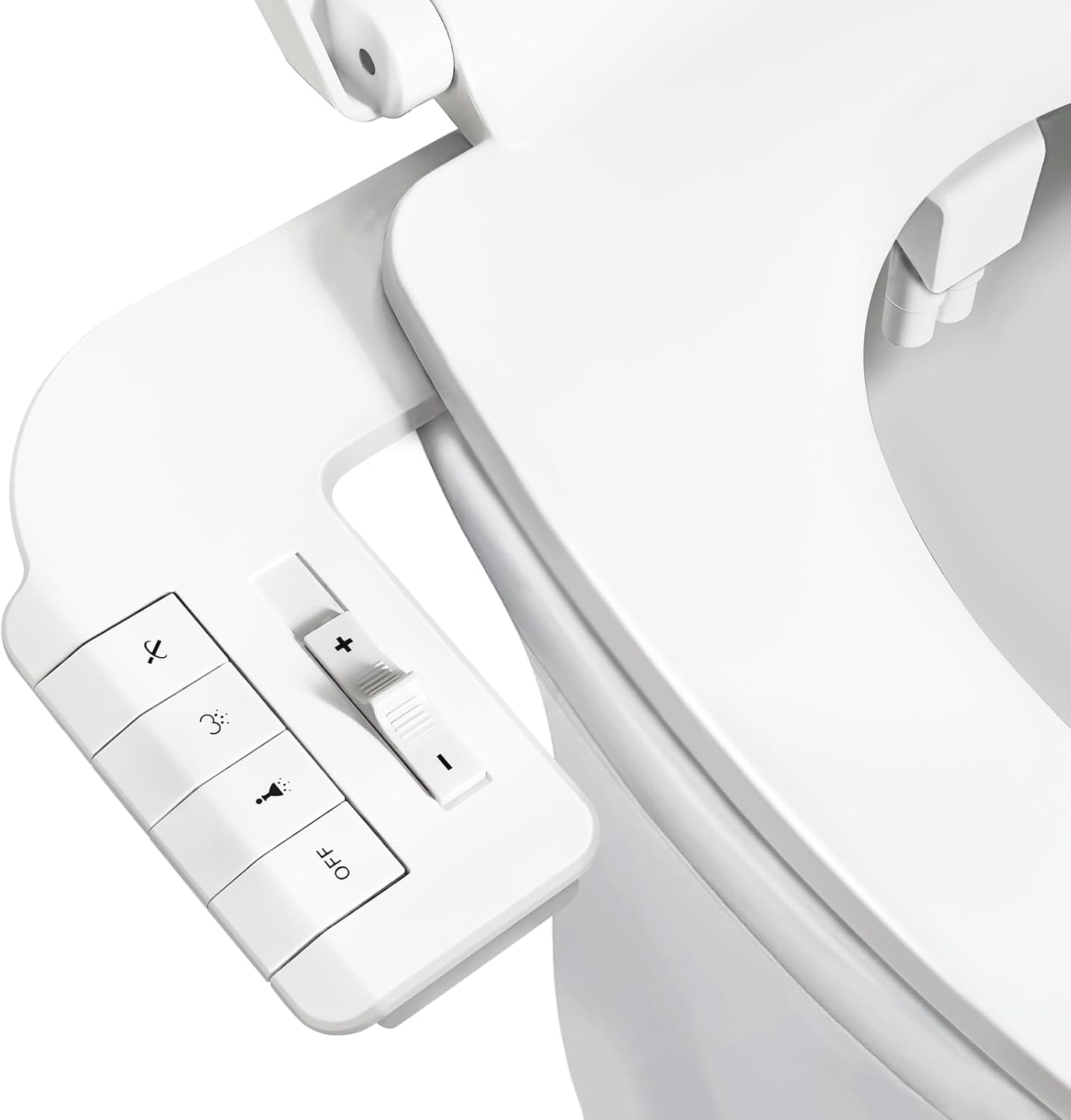 Bidet Attachment for Toilet,Independent Adjustable Water Pressure,Self Cleaning Non-Electric Dual Nozzle for Frontal & Rear Wash,Fresh Water Bidet Toilet Seat, White